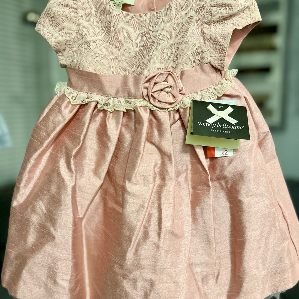 Wendy Bellissimo Pink Lace Dress 9m